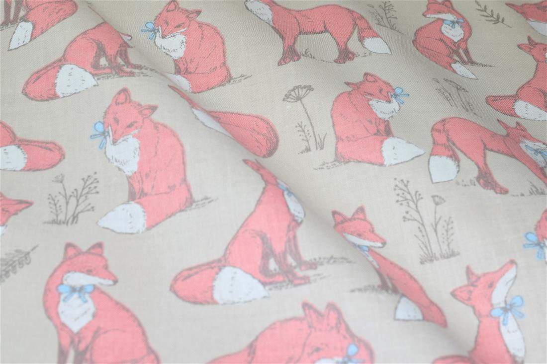 Printed 100% Cotton Fox Lifestyle Fabric