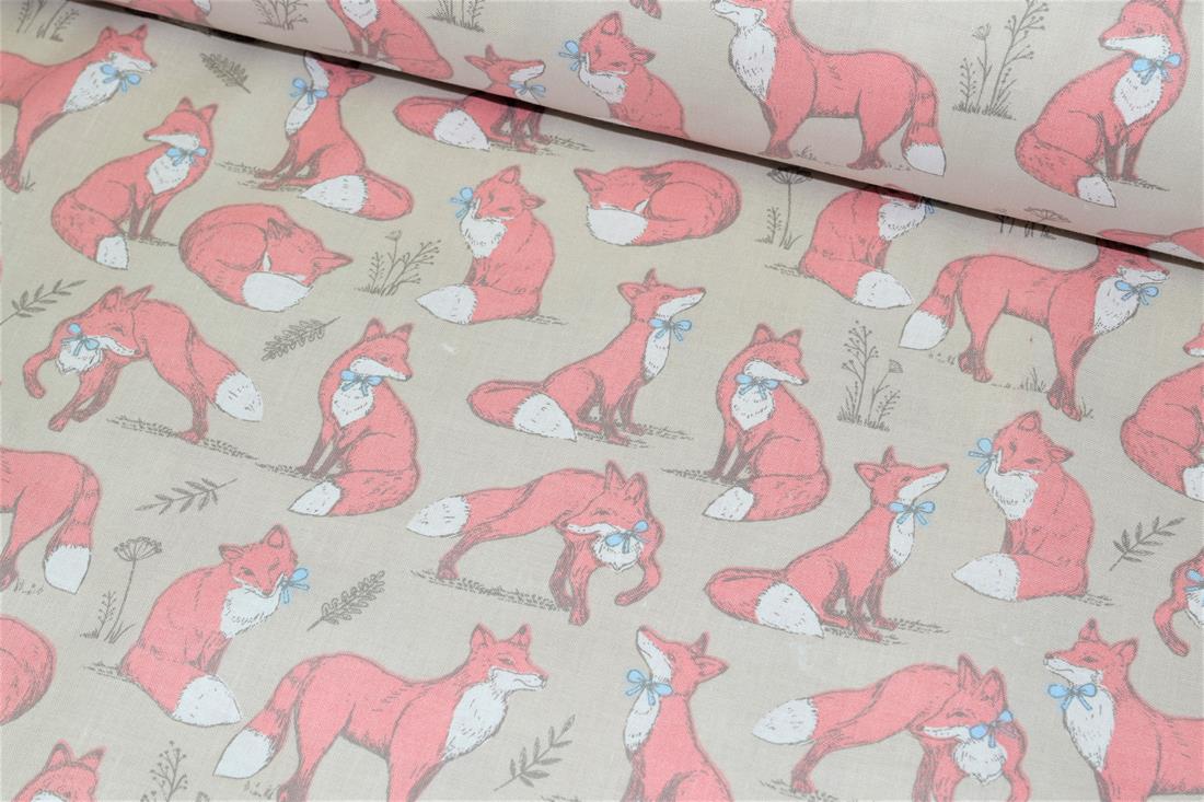 Printed 100% Cotton Fox Lifestyle Fabric