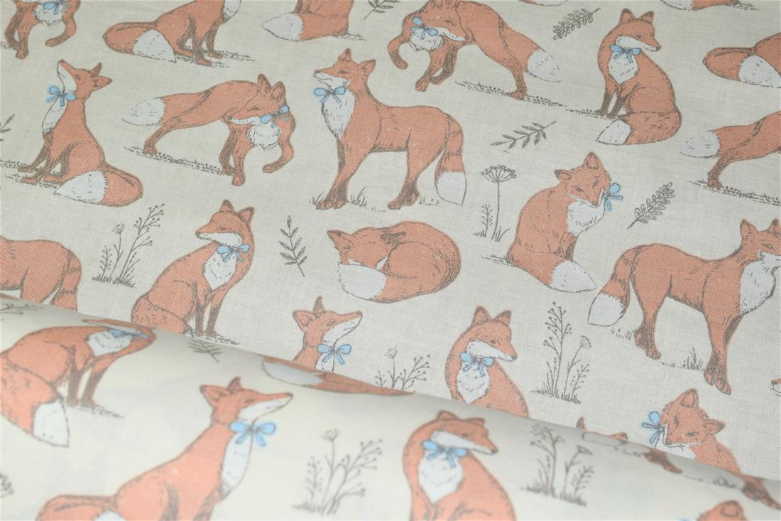 Printed 100% Cotton Fox Lifestyle Fabric