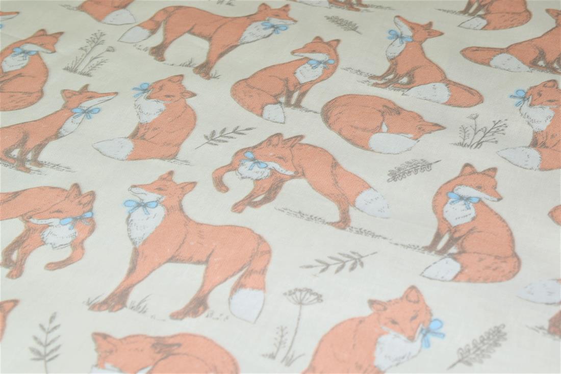 Printed 100% Cotton Fox Lifestyle Fabric
