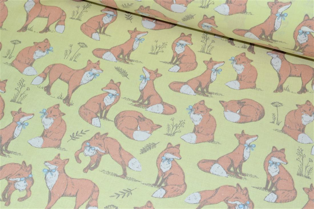 Printed 100% Cotton Fox Lifestyle Fabric