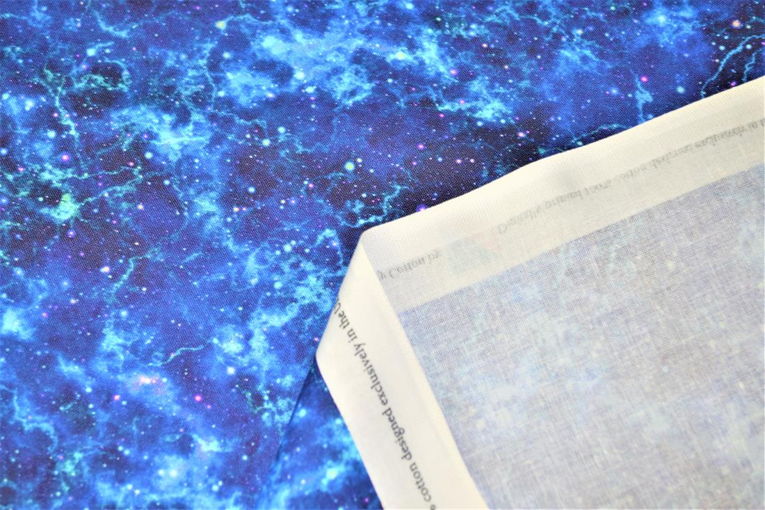 Navy Printed 100% Cotton Space Fabric