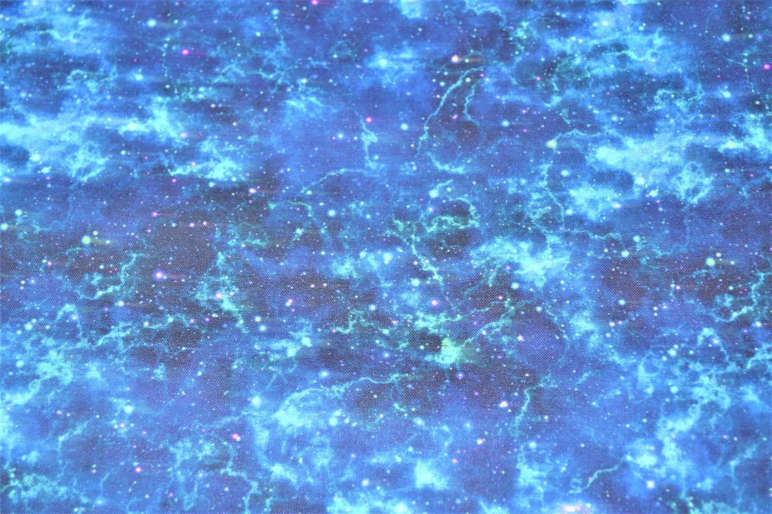 Navy Printed 100% Cotton Space Fabric