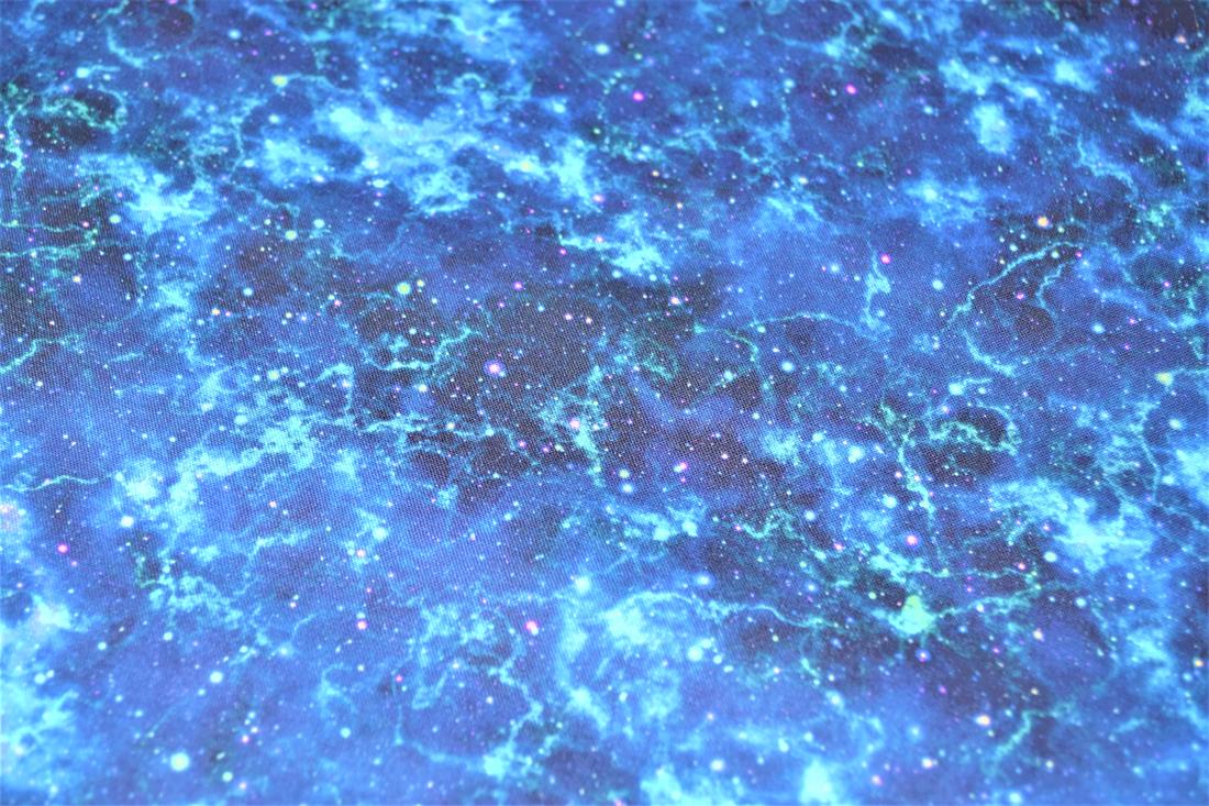 Navy Printed 100% Cotton Space Fabric