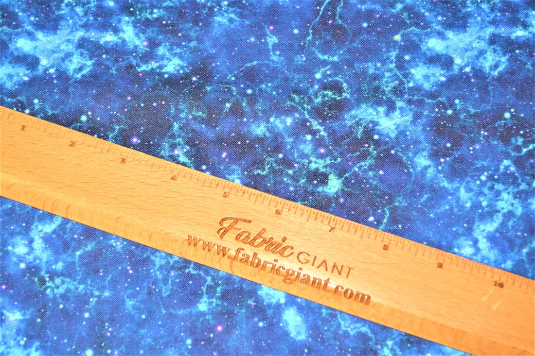 Navy Printed 100% Cotton Space Fabric