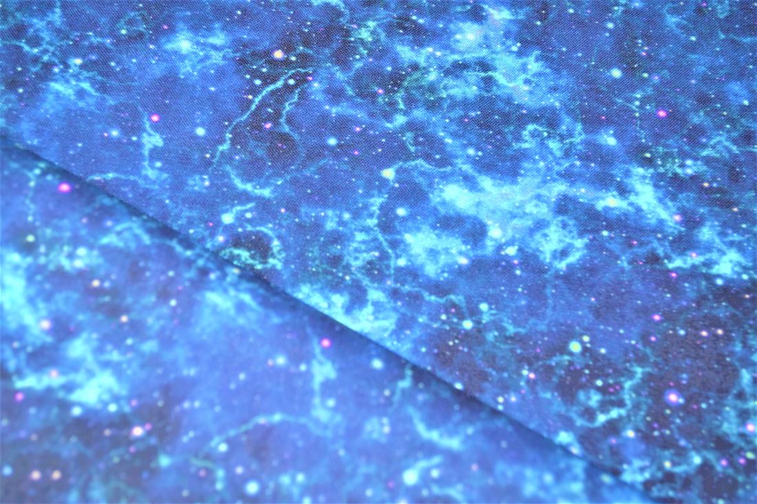 Navy Printed 100% Cotton Space Fabric