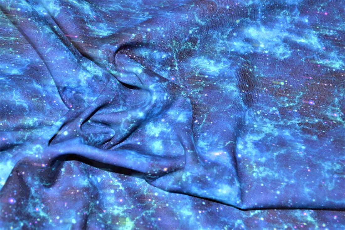 Navy Printed 100% Cotton Space Fabric