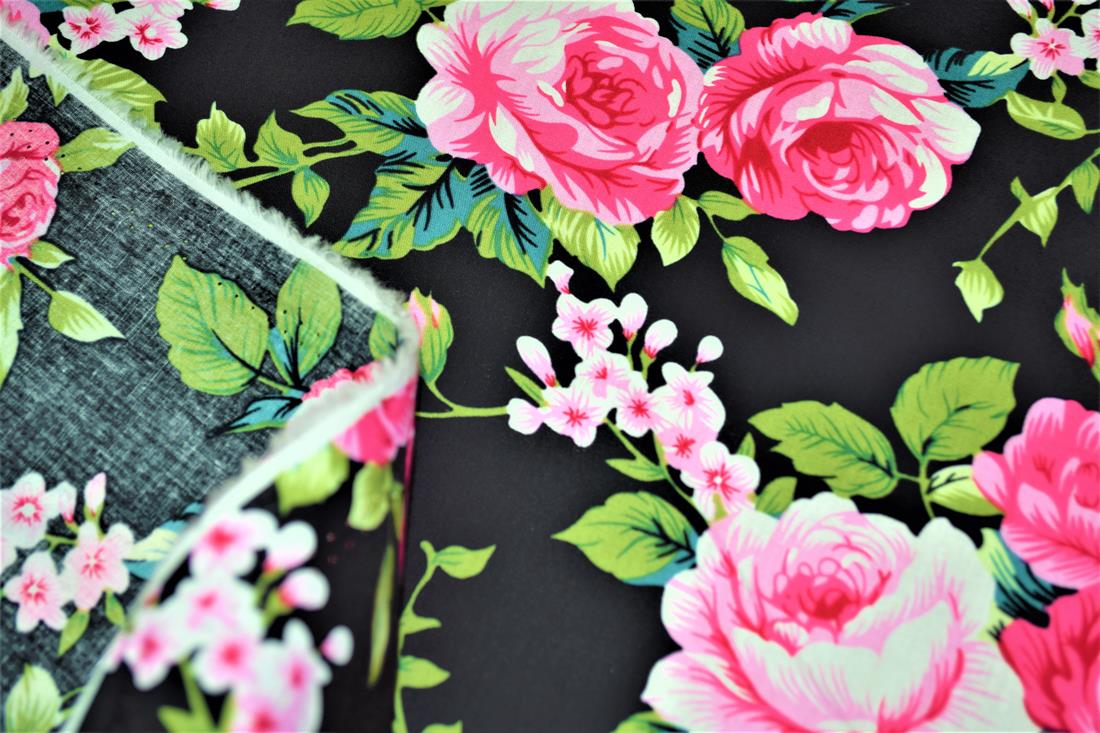 Printed 100% Cotton Rose/Flower Fabric