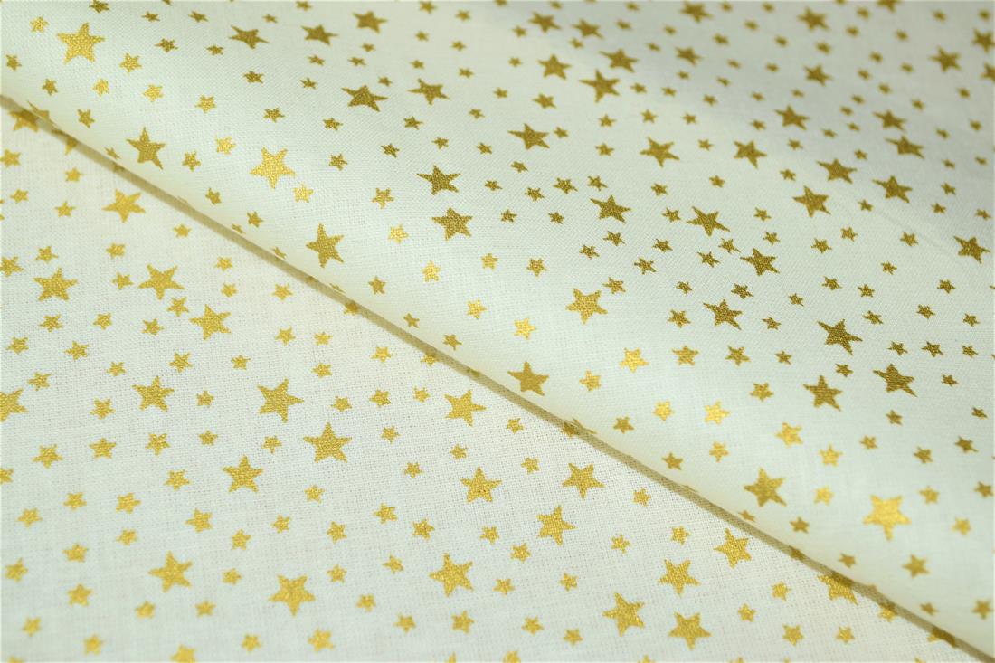 Cream Printed Christmas Cotton Fabric