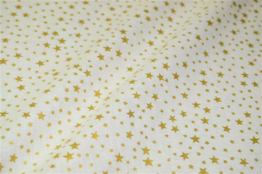 Cream Printed Christmas Cotton Fabric