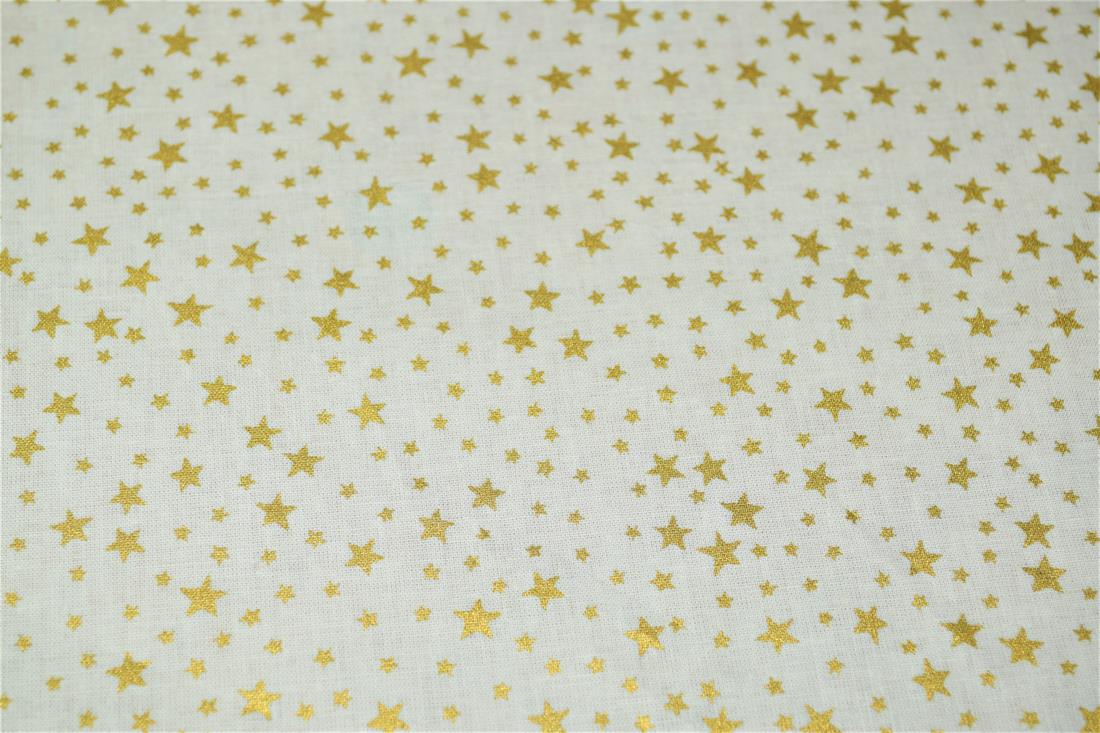 Cream Printed Christmas Cotton Fabric