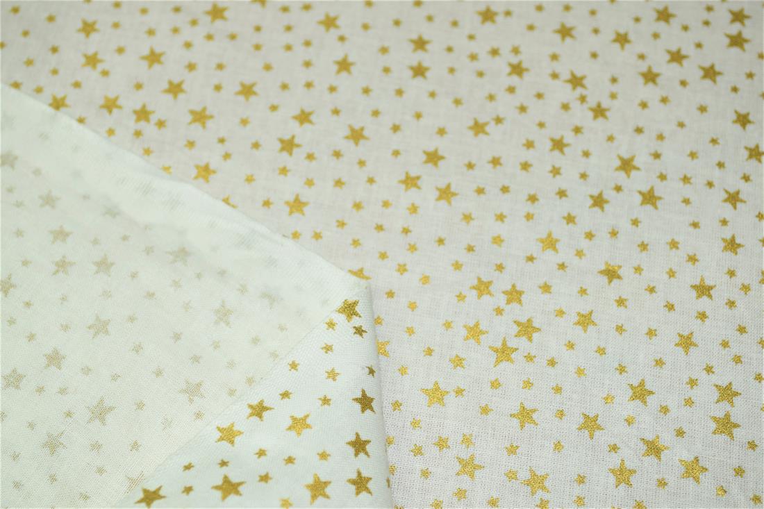 Cream Printed Christmas Cotton Fabric