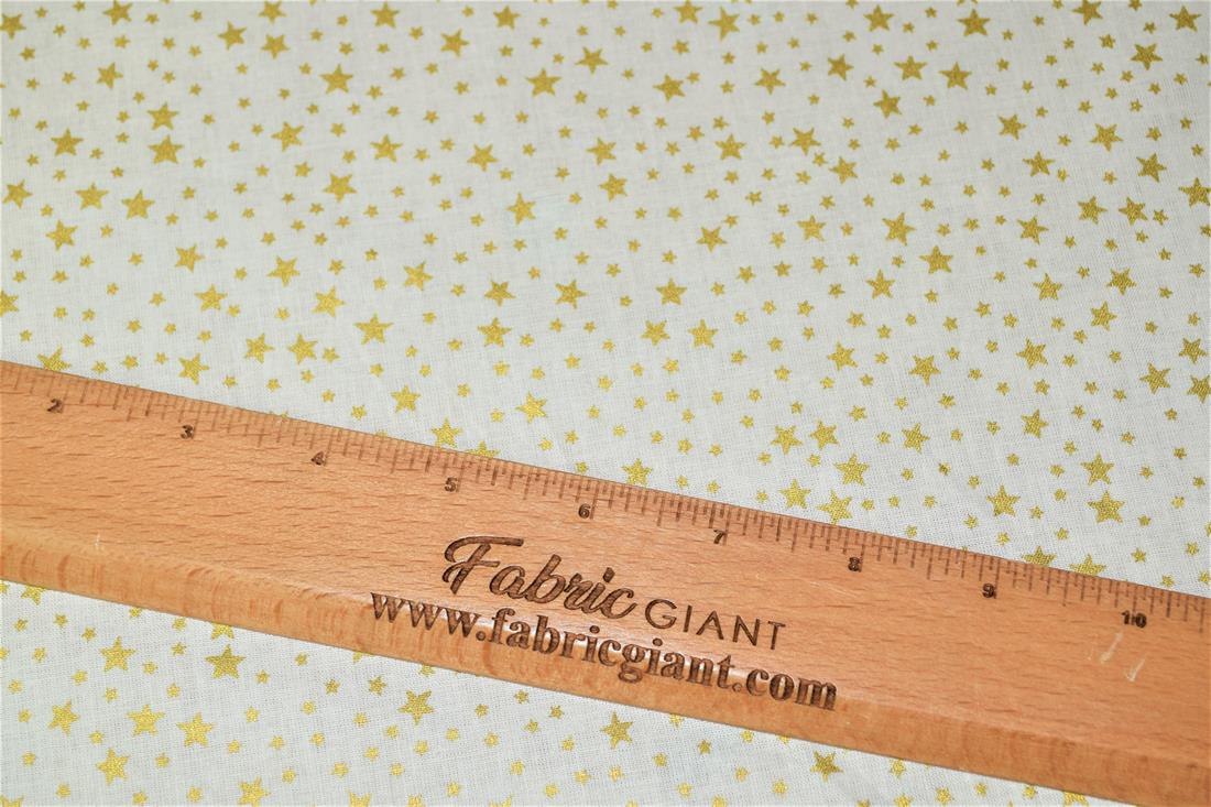 Cream Printed Christmas Cotton Fabric
