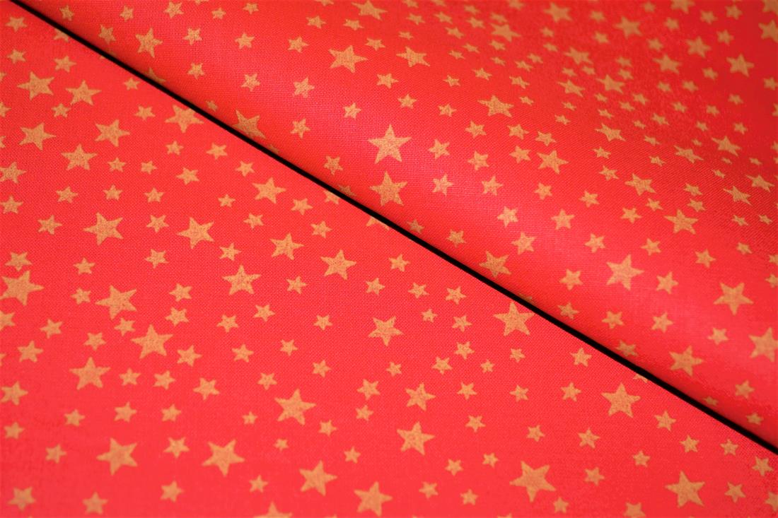 Stars Metallic Small Gold Christmas Fabric