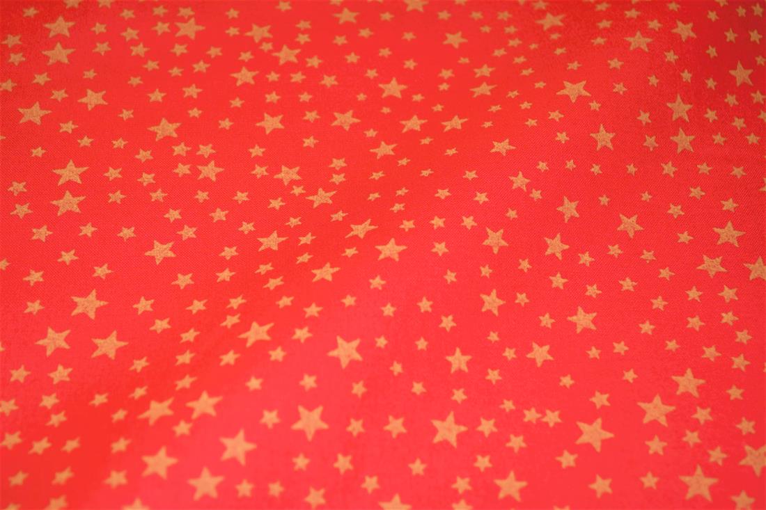Stars Metallic Small Gold Christmas Fabric