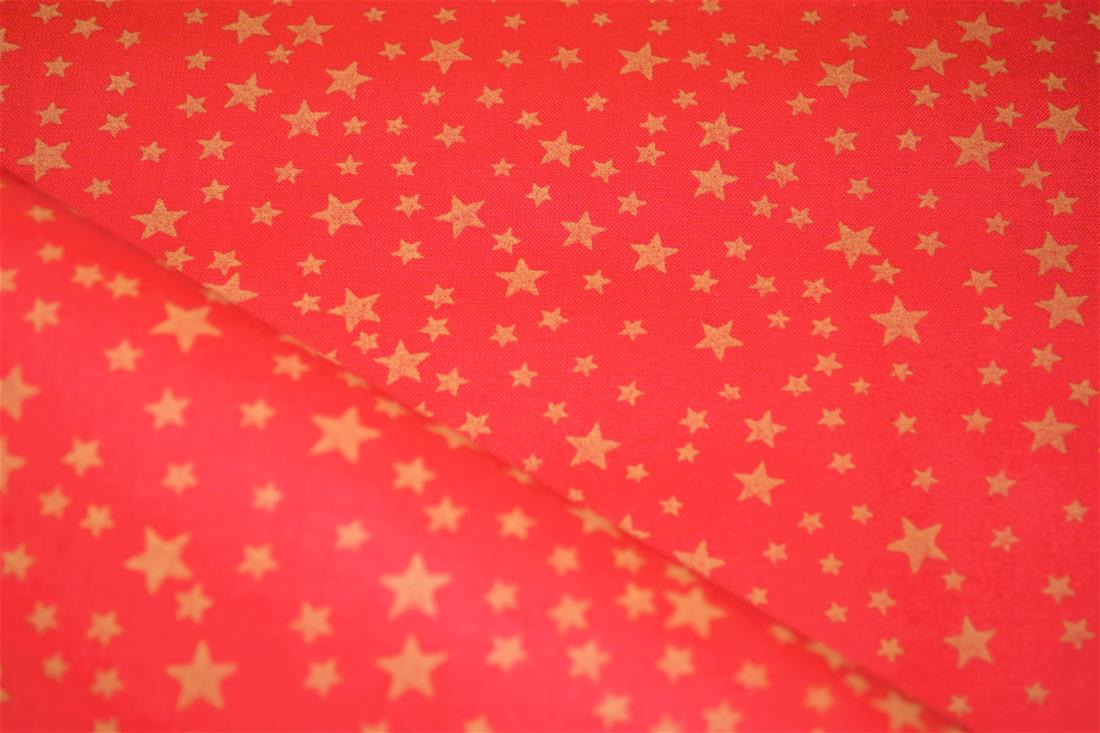 Stars Metallic Small Gold Christmas Fabric