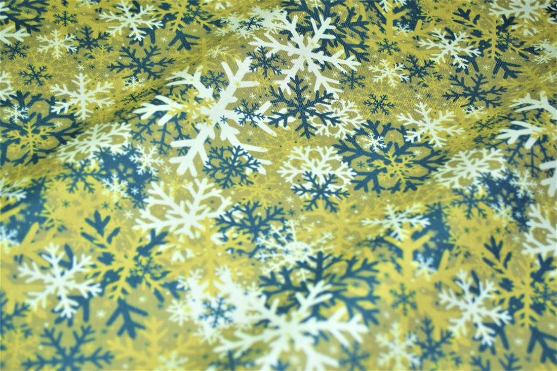 Camo Snowflakes Printed Christmas Cotton Fabric