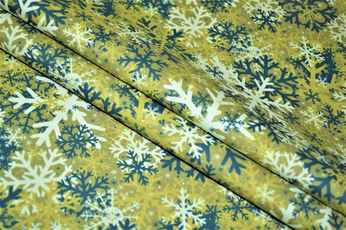 Camo Snowflakes Printed Christmas Cotton Fabric
