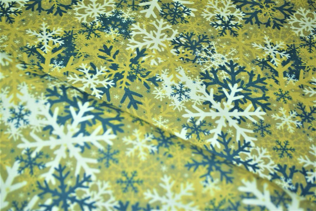 Camo Snowflakes Printed Christmas Cotton Fabric