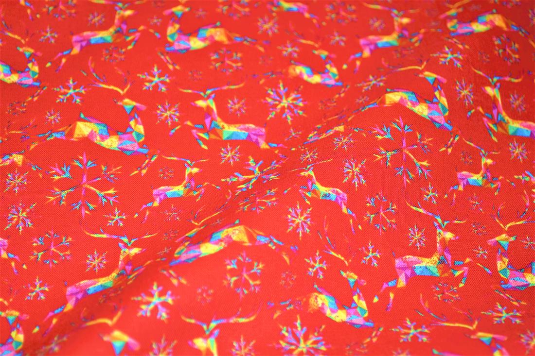 Rainbow Reindeer Metallic Cotton A Beautiful Festive with a Fun and…