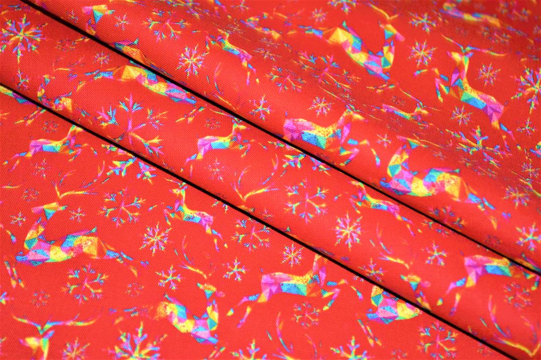 Rainbow Reindeer Metallic Cotton A Beautiful Festive with a Fun and…