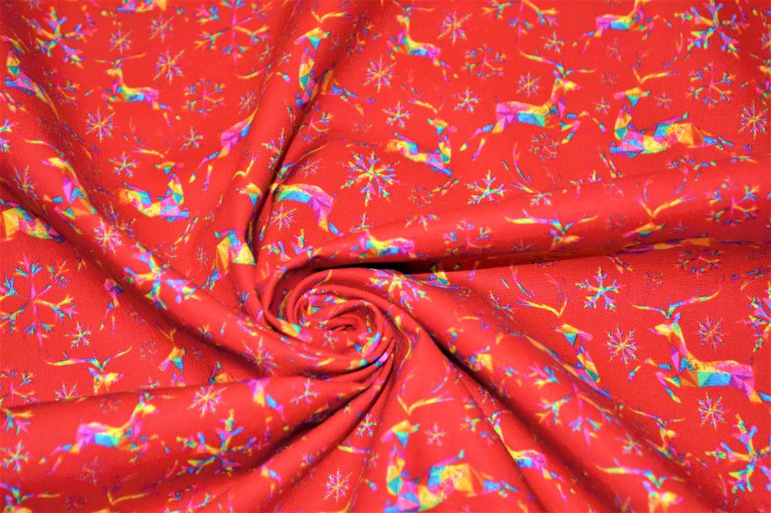 Rainbow Reindeer Metallic Cotton A Beautiful Festive with a Fun and…