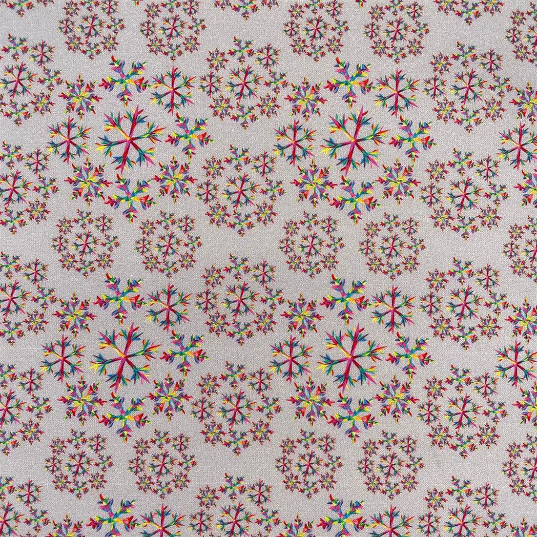 Rainbow Snowflake Printed Christmas Cotton Fabric