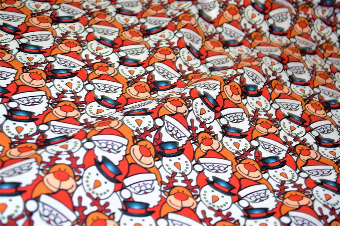 Santa's Little Helpers Printed Christmas Cotton Fabric