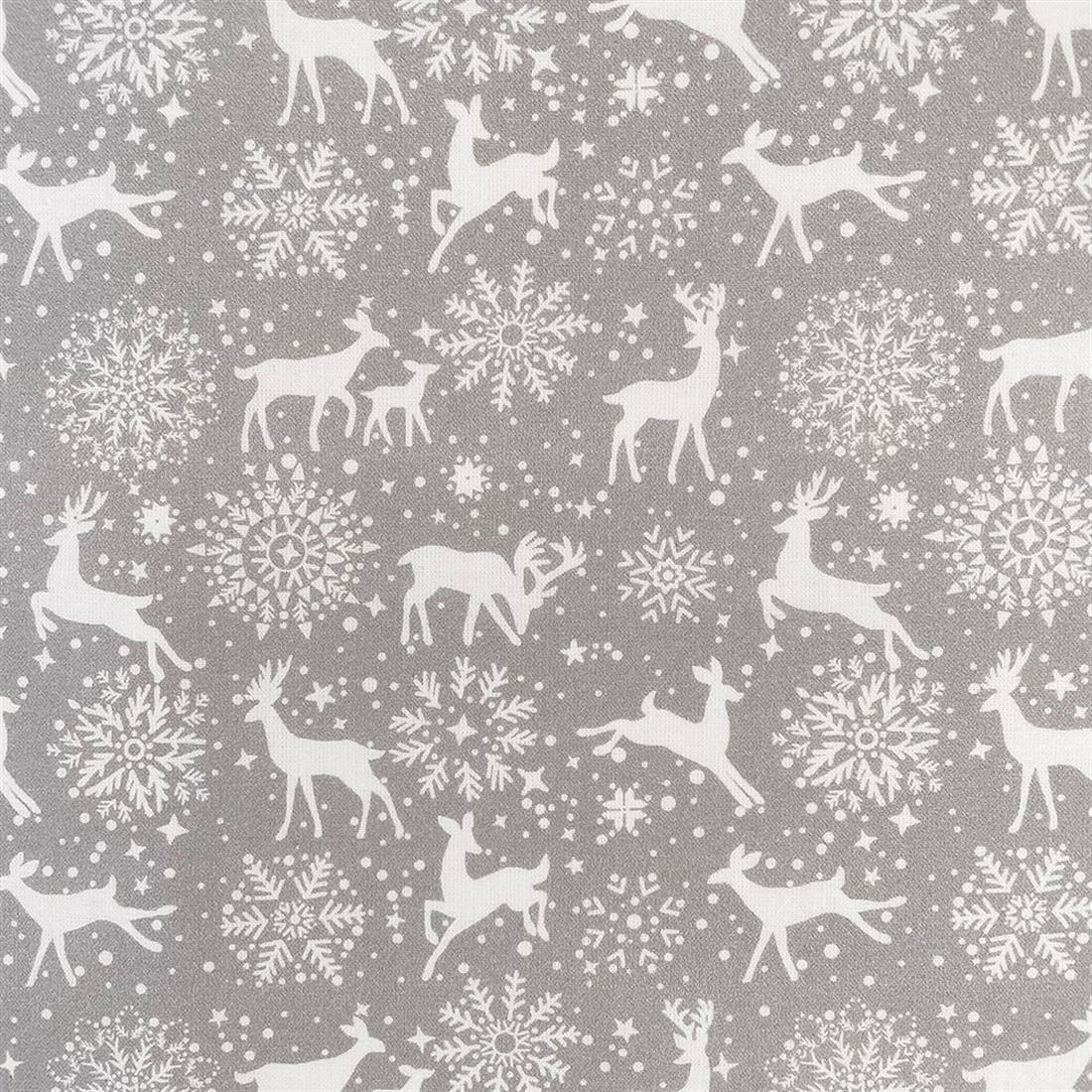 Winter Reindeer Printed Christmas Cotton Fabric