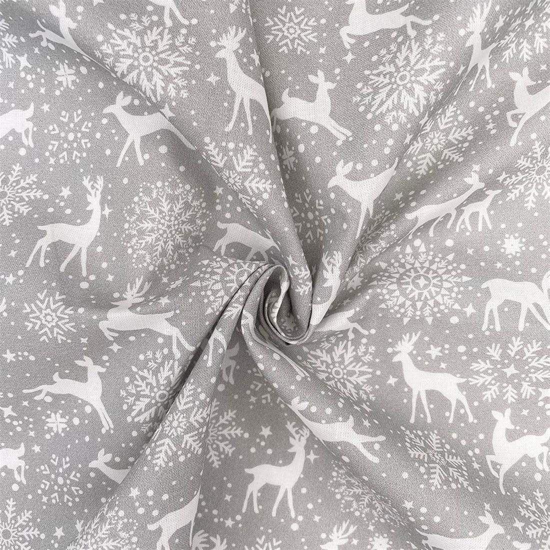 Winter Reindeer Printed Christmas Cotton Fabric