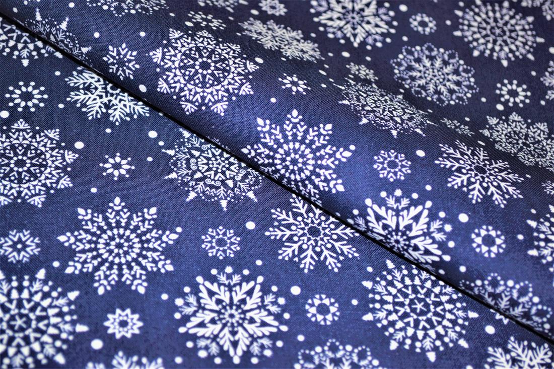 Winte Snowflake Printed Christmas Cotton Fabric