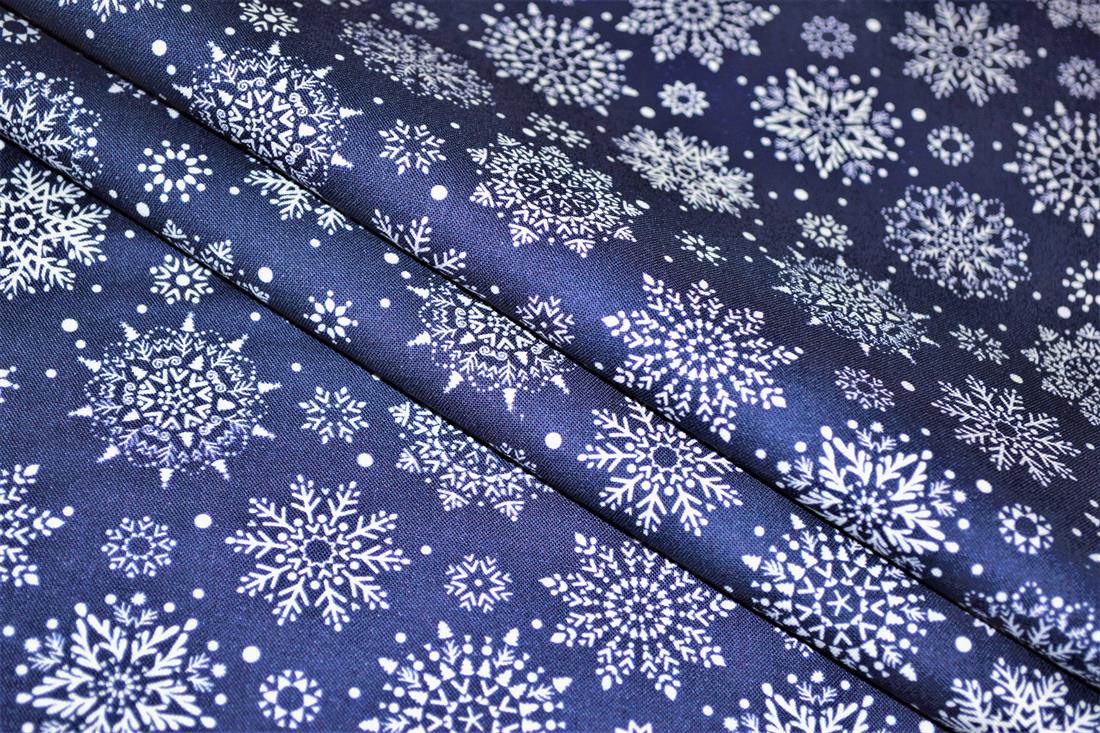 Winte Snowflake Printed Christmas Cotton Fabric