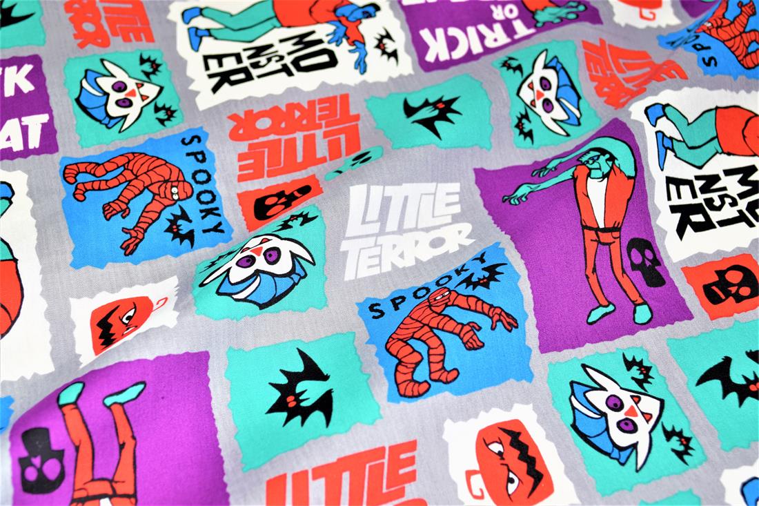 Halloween Comic Strip Printed 100% Cotton Fabric
