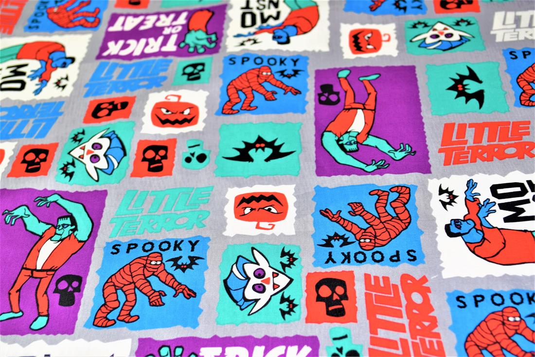 Halloween Comic Strip Printed 100% Cotton Fabric