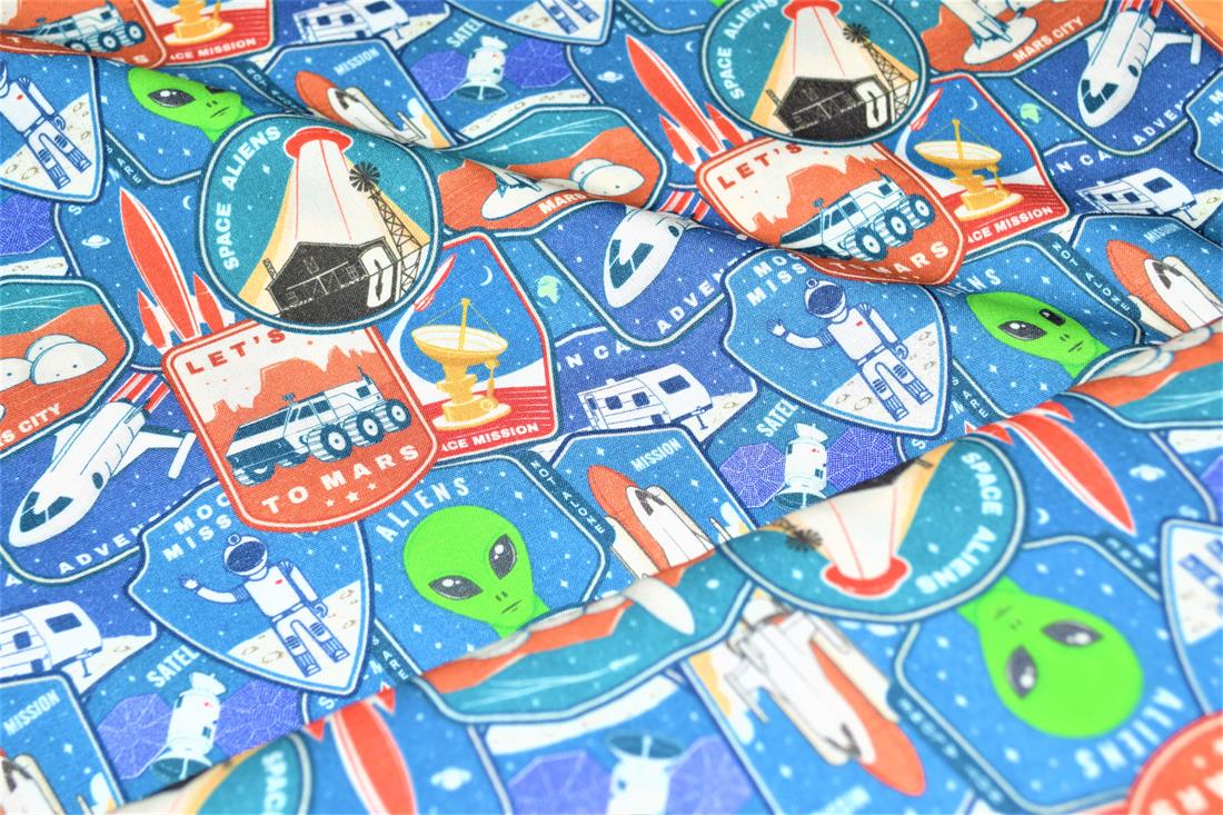Blue Little Johnny Printed 100% Cotton Fabric