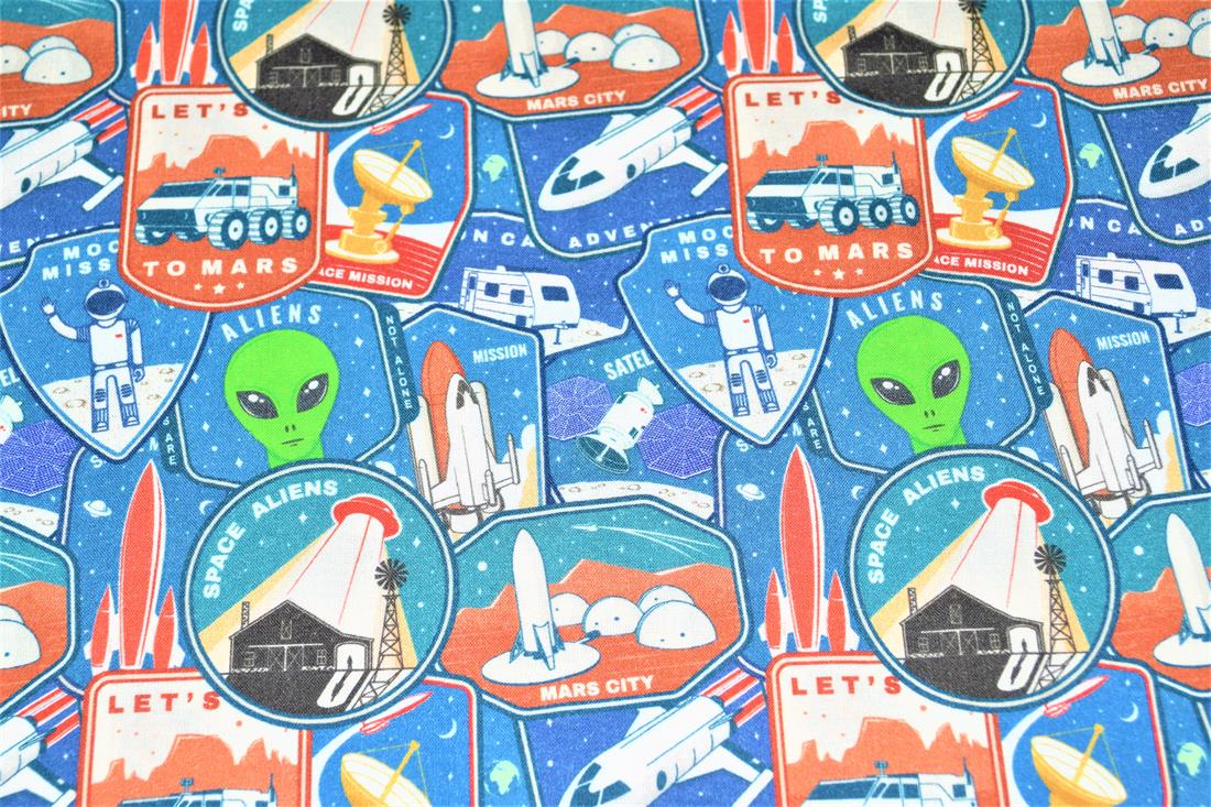 Blue Little Johnny Printed 100% Cotton Fabric