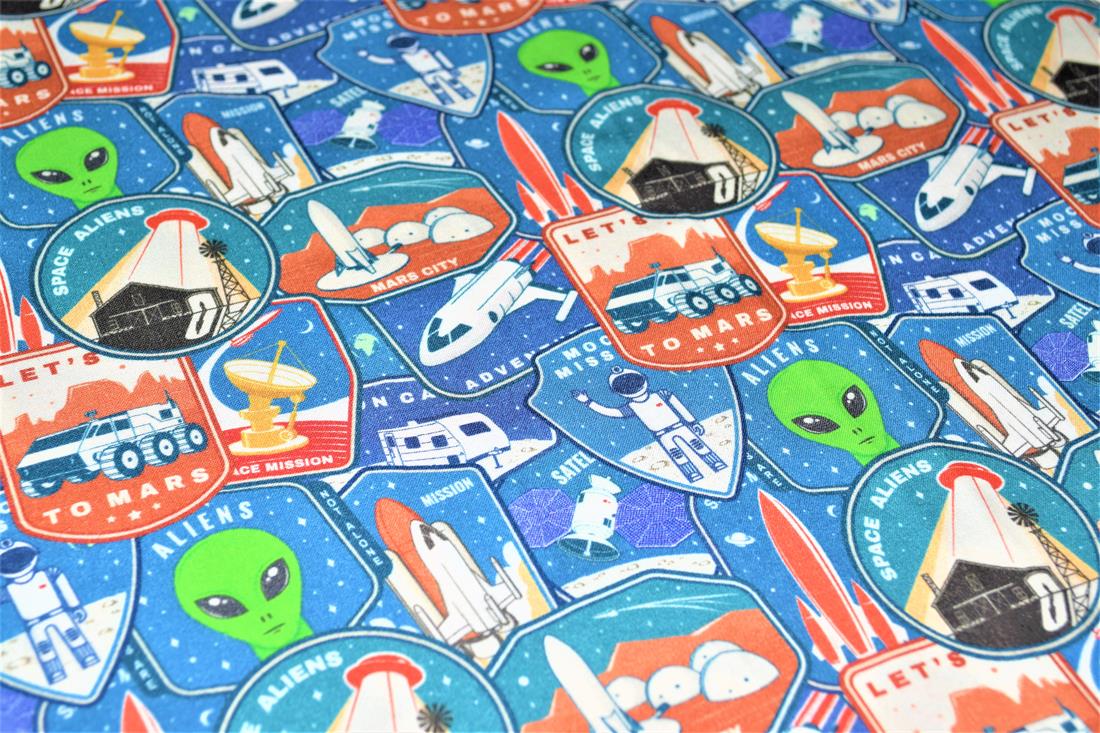 Blue Little Johnny Printed 100% Cotton Fabric