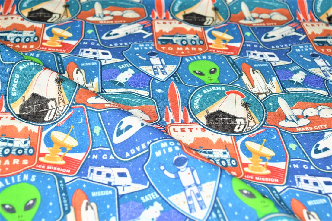 Blue Little Johnny Printed 100% Cotton Fabric