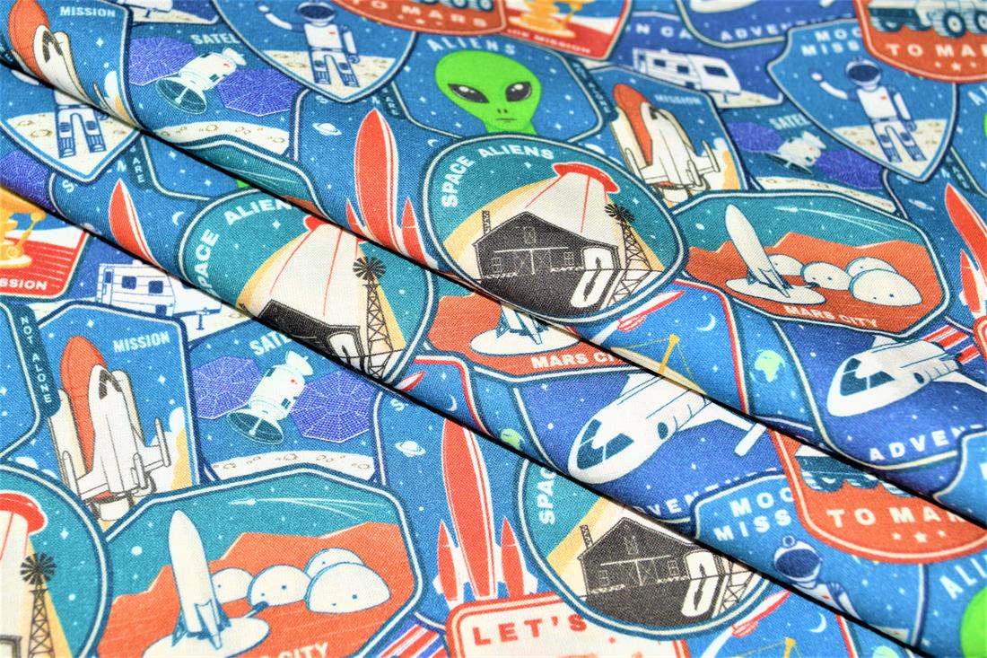 Blue Little Johnny Printed 100% Cotton Fabric