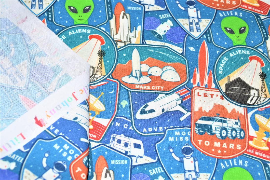 Blue Little Johnny Printed 100% Cotton Fabric