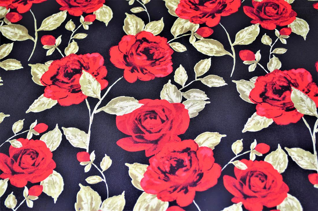 Printed 100% Cotton Rose 148Cm Wide Fabric