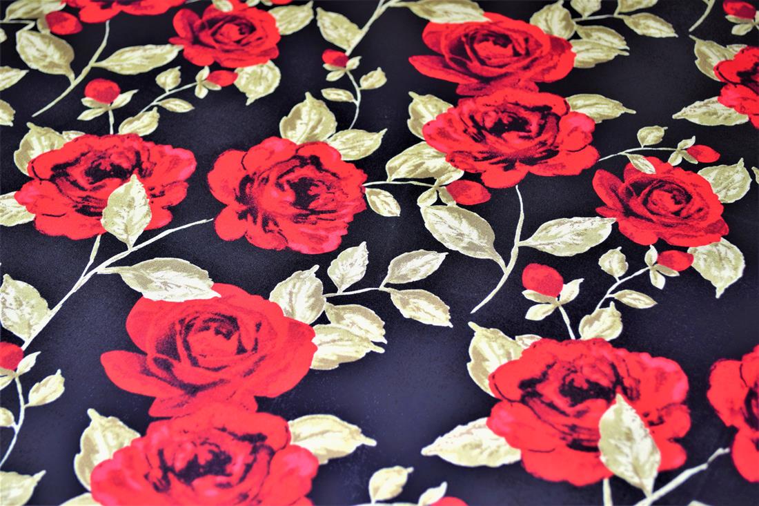 Printed 100% Cotton Rose 148Cm Wide Fabric