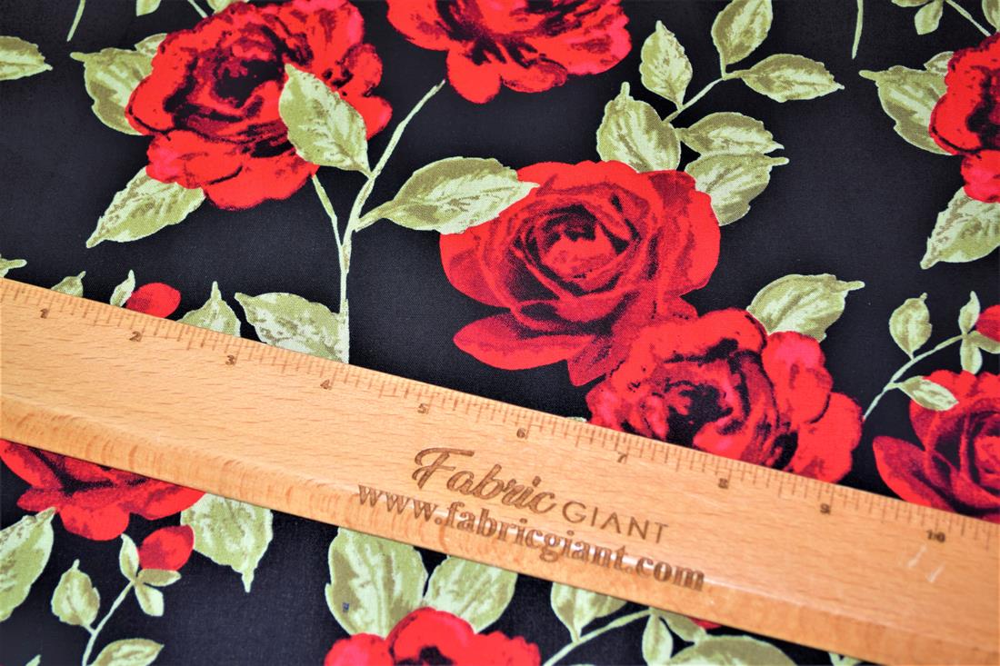 Printed 100% Cotton Rose 148Cm Wide Fabric