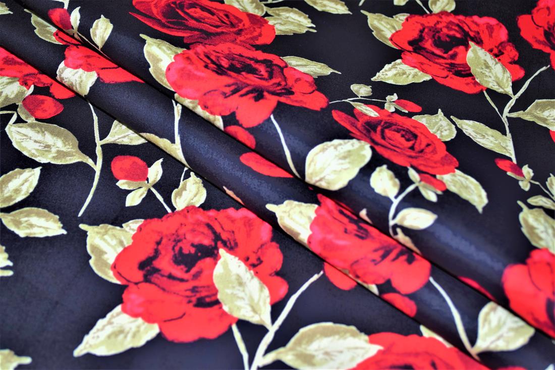 Printed 100% Cotton Rose 148Cm Wide Fabric