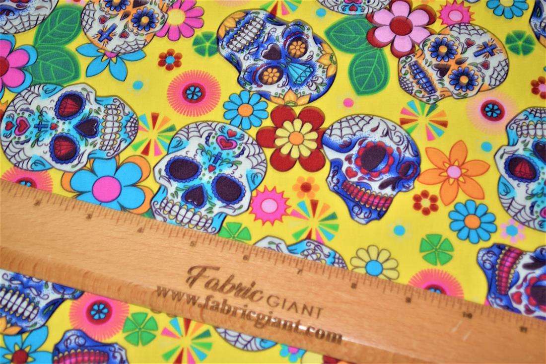 Sugar Skulls Halloween Fabric