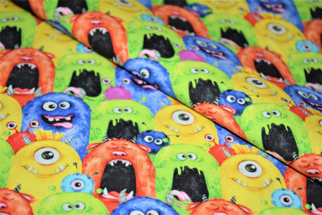 Printed 100% Cotton Monsters Fabric