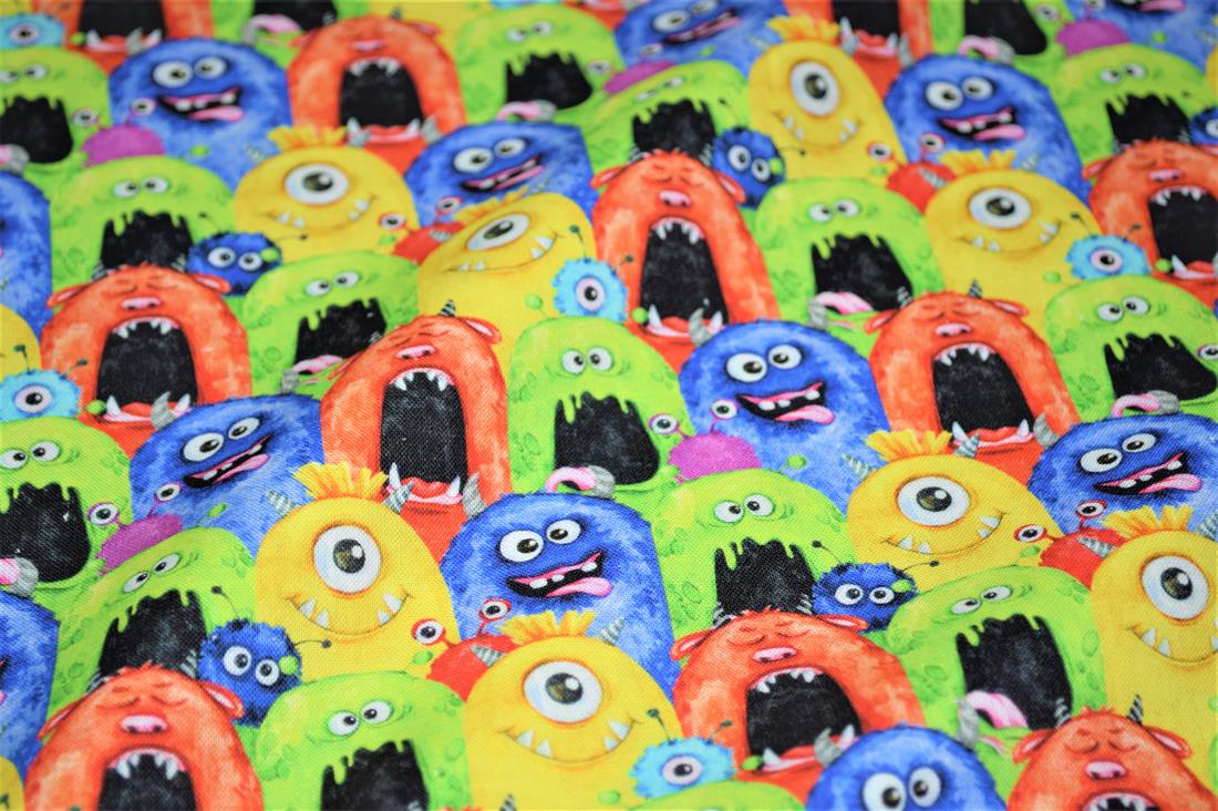 Printed 100% Cotton Monsters Fabric