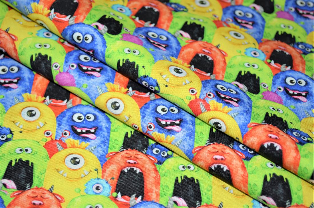 Printed 100% Cotton Monsters Fabric