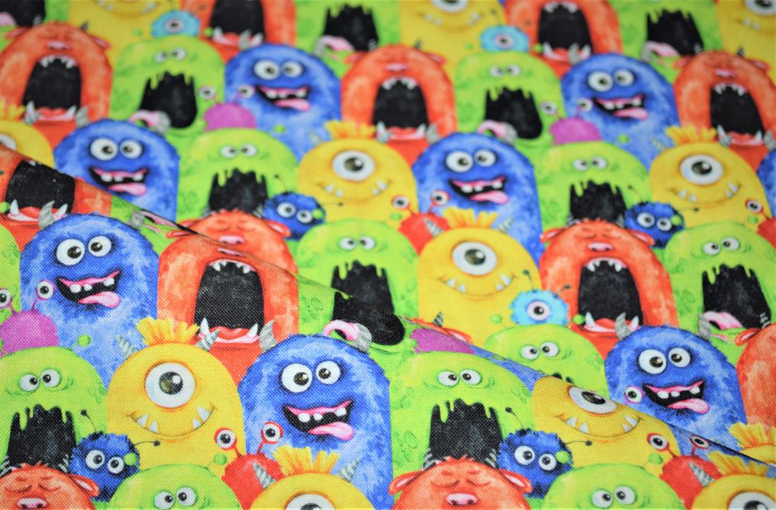 Printed 100% Cotton Monsters Fabric