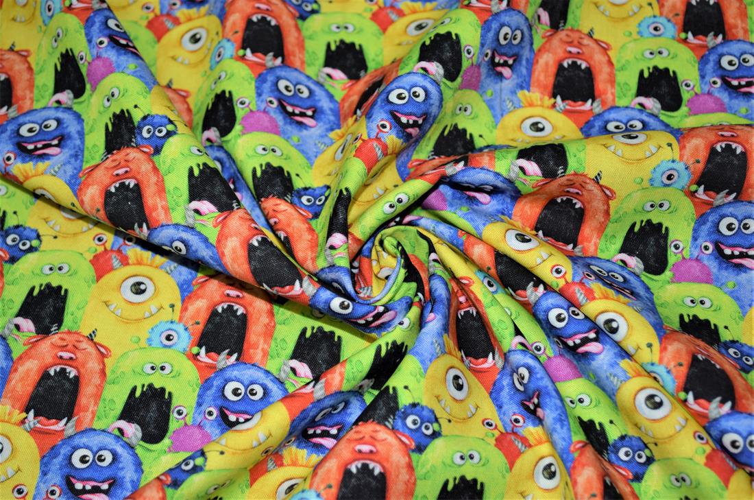 Printed 100% Cotton Monsters Fabric